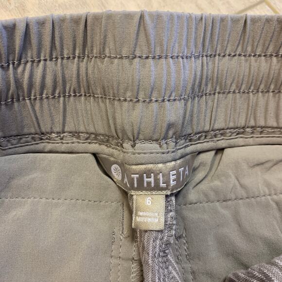 Athleta Cabo Grey Wide Leg Striped Pants Size 6 - Picture 3 of 9